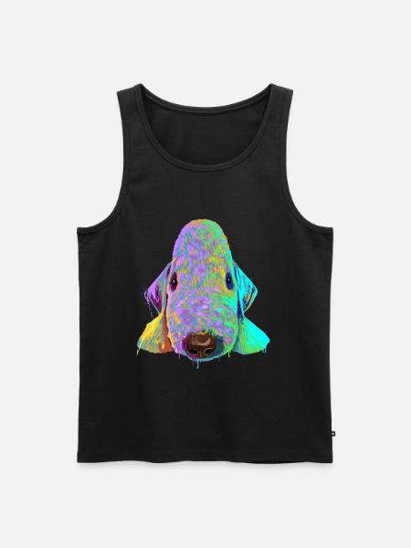 Spalsh Dog Bedlington Terrier - Men's Premium Organic Tank Top - black