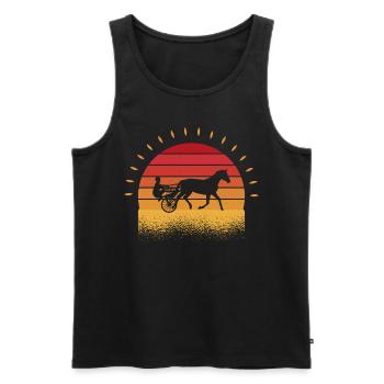 Harnais de chevaux de trot Chevaux de sport équestre - Débardeur bio Premium Homme - noir - Devant - AI Model Male 178 light (178cm)