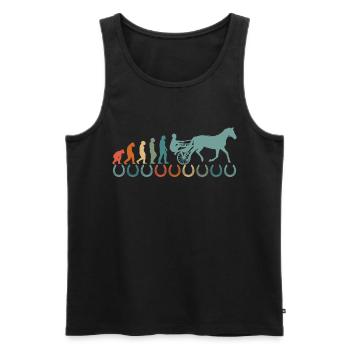 Harnais de chevaux de trot Chevaux de sport équestre - Débardeur bio Premium Homme - noir - Devant - AI Model Male 178 light (178cm)