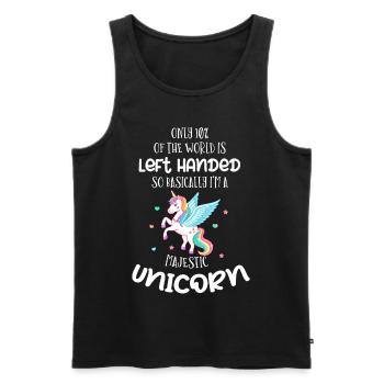 Licorne gaucher - Débardeur bio Premium Homme - noir - Devant - Michal (187cm)