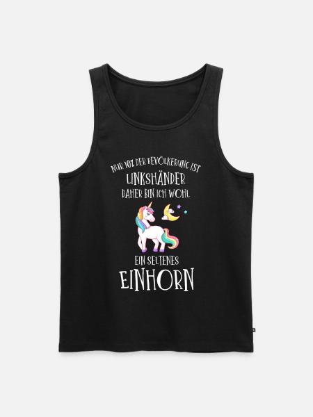 Linkshänder Einhorn - Männer Premium Bio Tank Top - Schwarz
