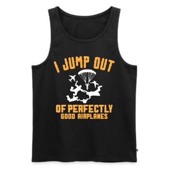 Skydiving, Skydiver - Men's Premium Organic Tank Top - black - Front - Michal (187cm)