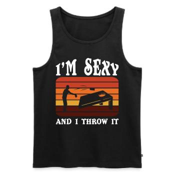 Cornhole, Sitzsack, Sitzsack Werfen - Männer Premium Bio Tank Top - Schwarz - Vorne - AI Model Male 178 light (178cm)