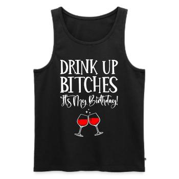 Drink, It's My Birthday - Men's Premium Organic Tank Top - black - Front - Michal (187cm)