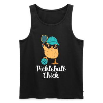 Pickleball-Chic, Pickleball-Spieler - Männer Premium Bio Tank Top - Schwarz - Vorne - AI Model Male 178 light (178cm)