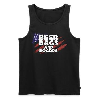 Cornhole, Sitzsack, Sitzsack Werfen - Männer Premium Bio Tank Top - Schwarz - Vorne - AI Model Male 178 light (178cm)