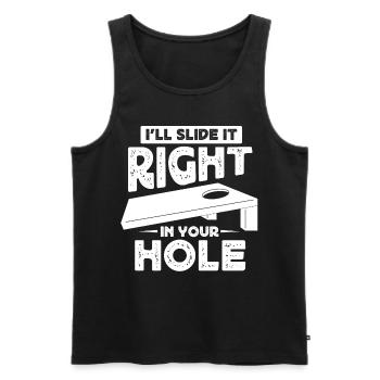 Cornhole, Sitzsack, Sitzsack Werfen - Männer Premium Bio Tank Top - Schwarz - Vorne - AI Model Male 178 light (178cm)