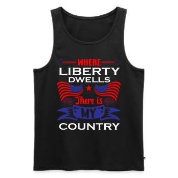 US -patriotische Zitate, Patriot, Patrioten - Männer Premium Bio Tank Top - Schwarz - Vorne - AI Model Male 178 light (178cm)