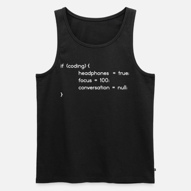 Kopfhörer, Codierer, Programmierer Codieren - Männer Premium Bio Tank Top - Schwarz