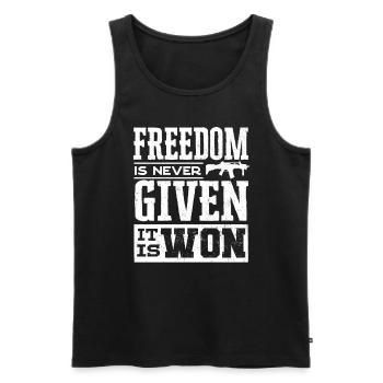 US -patriotische Zitate, Patriot, Patrioten - Männer Premium Bio Tank Top - Schwarz - Vorne - AI Model Male 178 light (178cm)