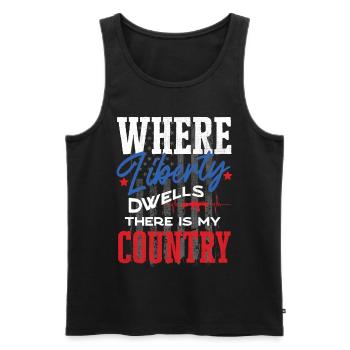 US -patriotische Zitate, Patriot, Patrioten - Männer Premium Bio Tank Top - Schwarz - Vorne - AI Model Male 178 light (178cm)