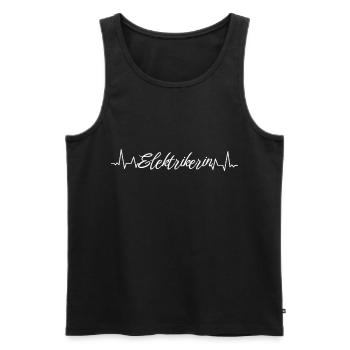 Elektriker Herzschlag Handwerker Elektrikerin - Männer Premium Bio Tank Top - Schwarz - Vorne - Michal (187cm)