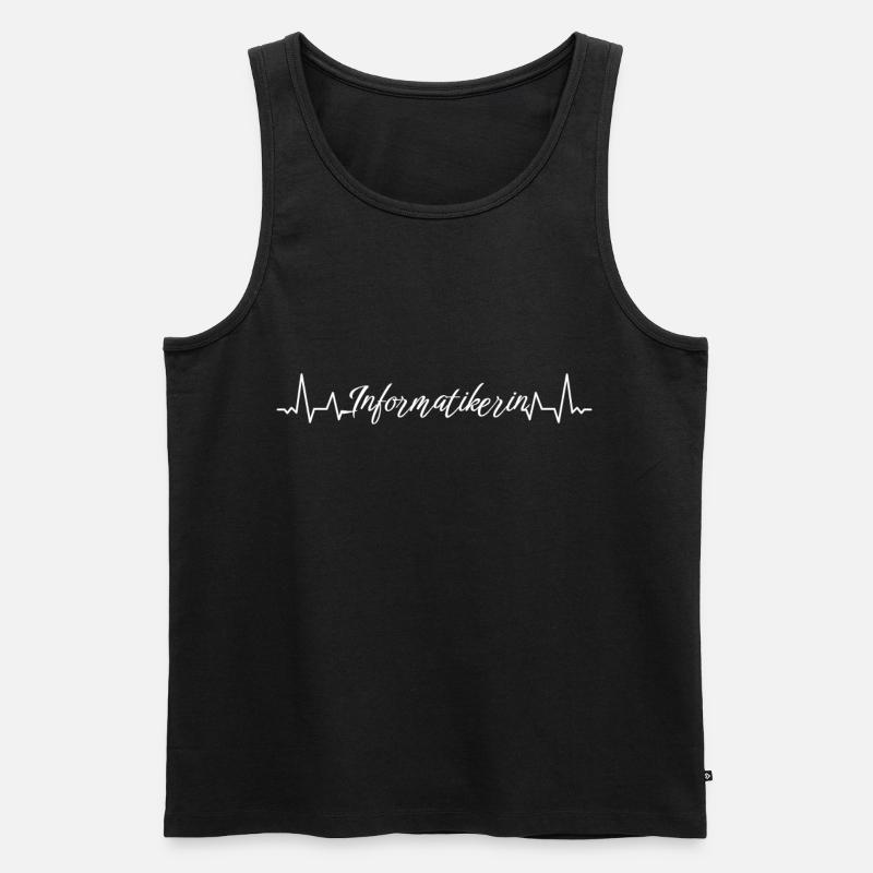 Programmierer Herzschlag Informatikerin - Männer Premium Bio Tank Top - Schwarz
