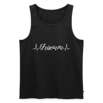 Haarstylist Herzschlag Friseurin - Männer Premium Bio Tank Top - Schwarz - Vorne - Michal (187cm)