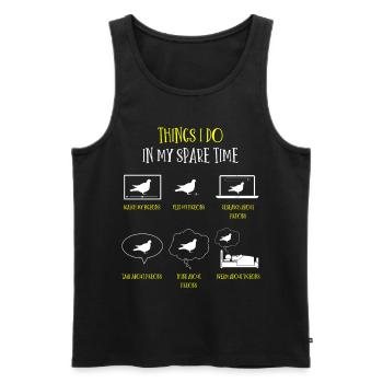 Pigeon breeding, pigeon fanciers, pigeons - Men's Premium Organic Tank Top - black - Front - Michal (187cm)