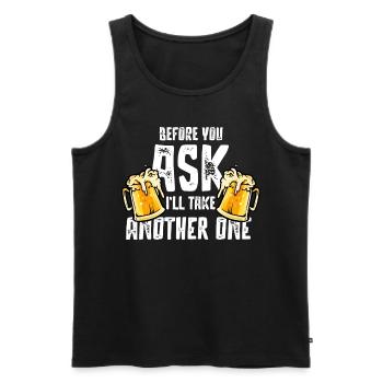 Boire de la bière, boire de la bière de fête - Débardeur bio Premium Homme - noir - Devant - Michal (187cm)