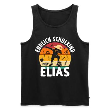 Endlich Schulkind Noah Dabbing Schüler - Männer Premium Bio Tank Top - Schwarz - Vorne - Michal (187cm)