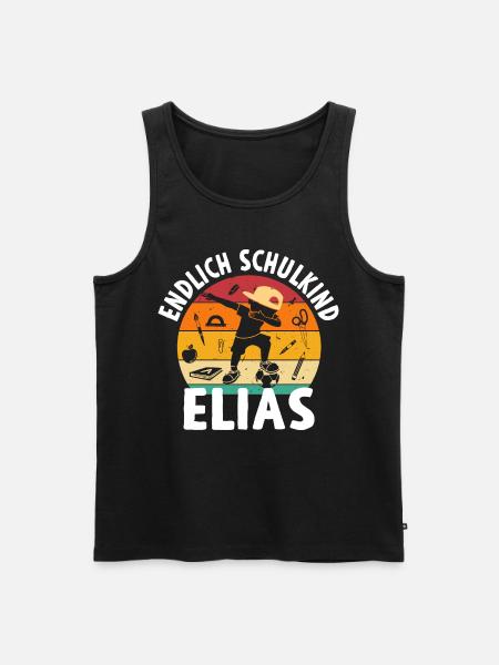 Endlich Schulkind Noah Dabbing Schüler - Männer Premium Bio Tank Top - Schwarz