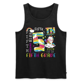 5th Grade Unicorn Schoolchild - Men's Premium Organic Tank Top - black - Front - Michal (187cm)