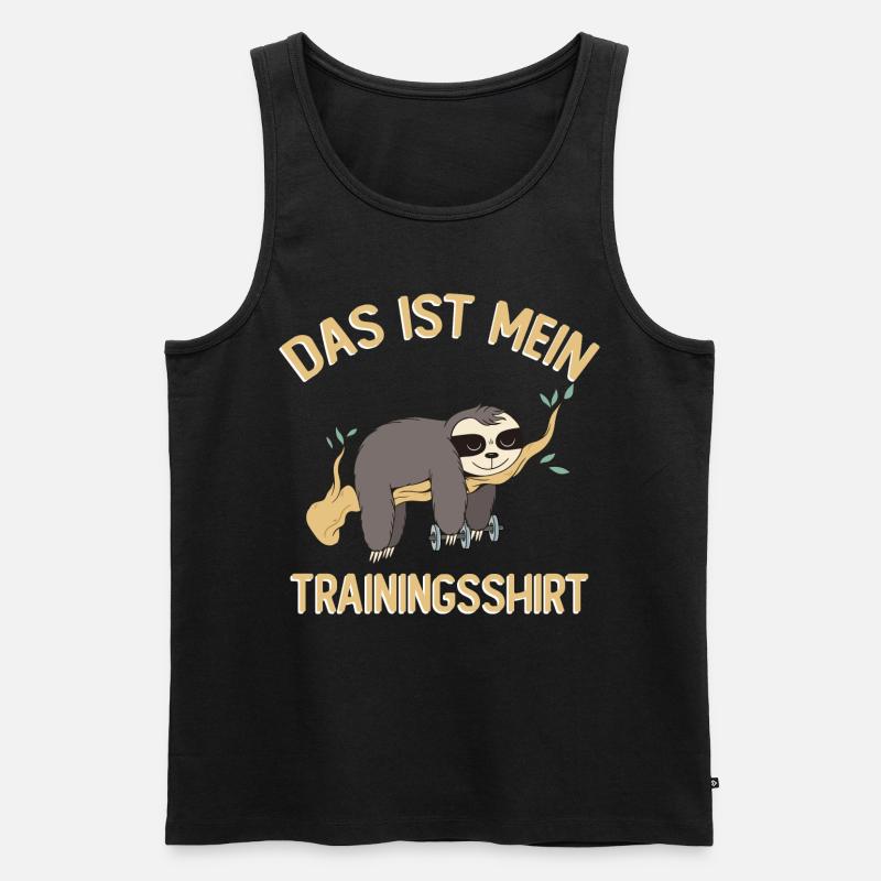 Das Ist Mein Trainingsshirt - Männer Premium Bio Tank Top - Schwarz