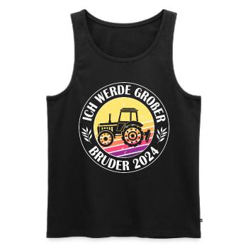 Ich Werde Großer Bruder 2024 - Männer Premium Bio Tank Top - Schwarz - Vorne - Michal (187cm)
