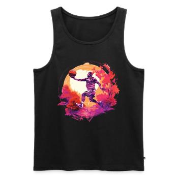 Magic basketball shot against the background of the sunset - Men's Premium Organic Tank Top - black - Front - AI Model Male 178 light (178cm)