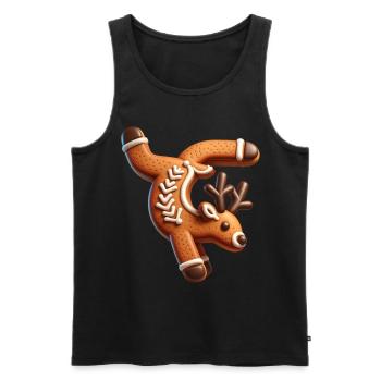 Reindeer Gingerbread Man Gingerbread Cookie Funny - Men's Premium Organic Tank Top - black - Front - AI Model Male 178 light (178cm)