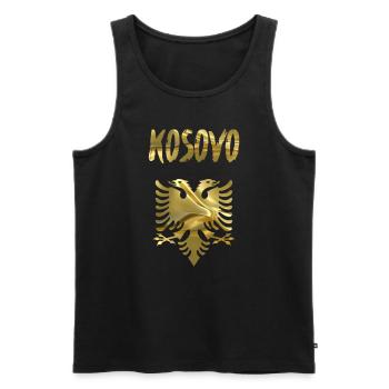 Kosovo - Men's Premium Organic Tank Top - black - Front - AI Model Male 178 light (178cm)