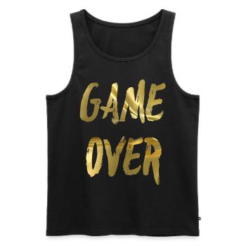 GAME OVER - Männer Premium Bio Tank Top - Schwarz - Vorne - AI Model Male 178 light (178cm)