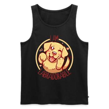 Ich bin Labradorable - Golden Labrador - dunklen Text - Männer Premium Bio Tank Top - Schwarz - Vorne - AI Model Male 178 light (178cm)