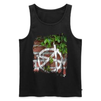 symbole de l'anarchie - Débardeur bio Premium Homme - noir - Devant - Michal (187cm)
