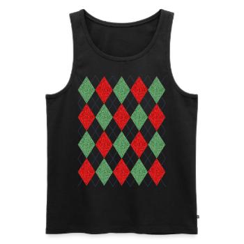 Checked Pattern - Men's Premium Organic Tank Top - black - Front - AI Model Male 178 light (178cm)