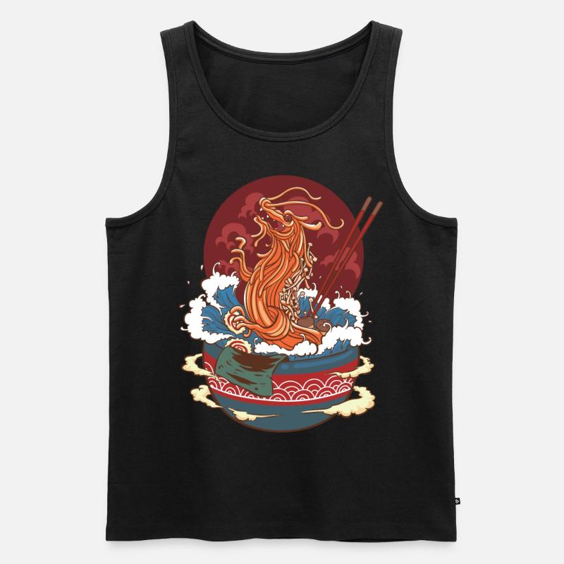Drachen Nudelsuppe - Männer Premium Bio Tank Top - Schwarz