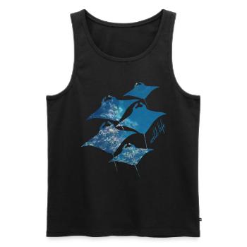 Rochen Wildlife - Männer Premium Bio Tank Top - Schwarz - Vorne - AI Model Male 178 light (178cm)