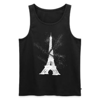 Paris, France, ville, Skyline, Tour Eiffel, Art - Débardeur bio Premium Homme - noir - Devant - Michal (187cm)