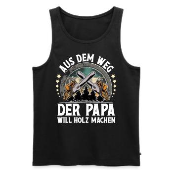 Holzfäller Papa - Männer Premium Bio Tank Top - Schwarz - Vorne - AI Model Male 178 light (178cm)