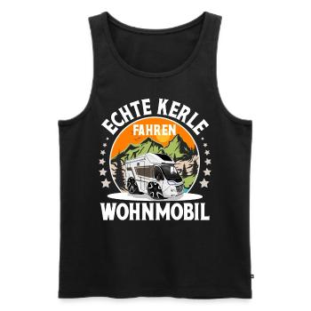 Camping Camper Campen - Männer Premium Bio Tank Top - Schwarz - Vorne - Michal (187cm)