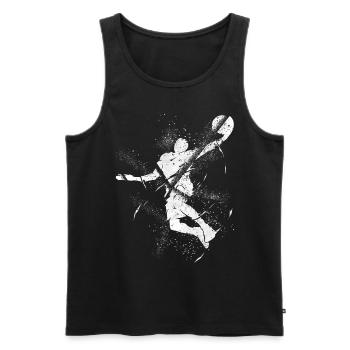 Basketball Basketball Player Dunking Grunge Splash - Men's Premium Organic Tank Top - black - Front - AI Model Male 178 light (178cm)