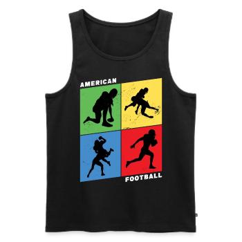Joueur de football américain Vintage Retro USA Sport - Débardeur bio Premium Homme - noir - Devant - Michal (187cm)