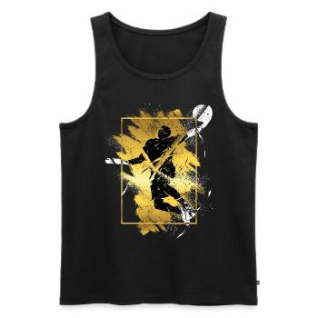 Basketball Basketball Player Dunking Gold Splash - Men's Premium Organic Tank Top - black - Front - AI Model Male 178 light (178cm)