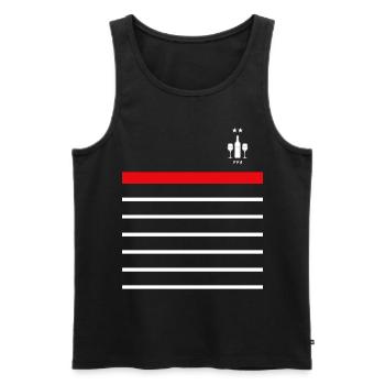 FFA Bottle of wine and glasses 2 stars - Men's Premium Organic Tank Top - black - Front - AI Model Male 178 light (178cm)