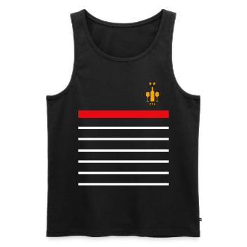 FFA Bottle of wine and glasses 2 stars - Men's Premium Organic Tank Top - black - Front - AI Model Male 178 light (178cm)