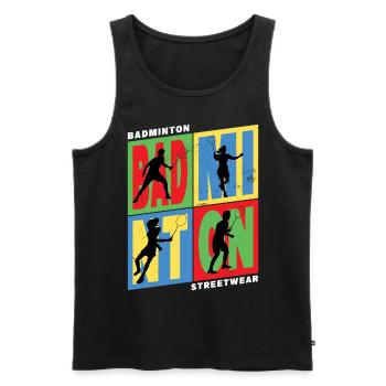 Badminton Badminton Sport Player Vintage Rétro - Débardeur bio Premium Homme - noir - Devant - Michal (187cm)