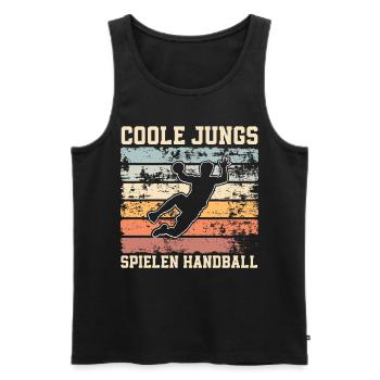 Handball Handballer - Männer Premium Bio Tank Top - Schwarz - Vorne - AI Model Male 178 light (178cm)