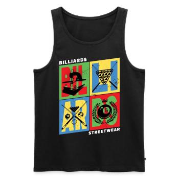 Billard Pool Snooker Queue Kugeln Vintage Retro - Männer Premium Bio Tank Top - Schwarz - Vorne - AI Model Male 178 light (178cm)
