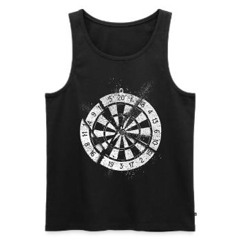 Fléchettes, jeu de fléchettes, jeu de fléchettes, fléchettes, joueurs de fléchettes - Débardeur bio Premium Homme - noir - Devant - Michal (187cm)