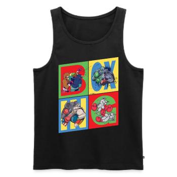 Boxen Boxer Boxkampf Sport Tiere Cartoon Comic - Männer Premium Bio Tank Top - Schwarz - Vorne - AI Model Male 178 light (178cm)