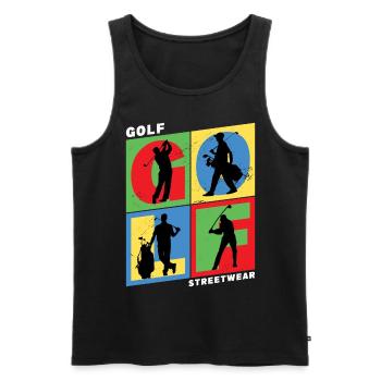 Golf Golfen Golfspieler Sport Hobby Club Vintage - Männer Premium Bio Tank Top - Schwarz - Vorne - Michal (187cm)