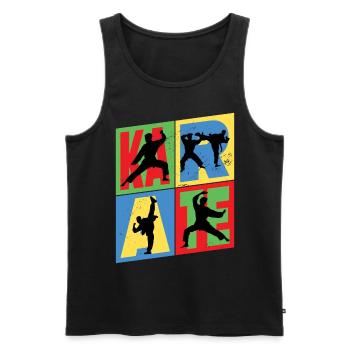 Karaté, Karatéka, arts martiaux, Combats, Sports - Débardeur bio Premium Homme - noir - Devant - AI Model Male 178 light (178cm)