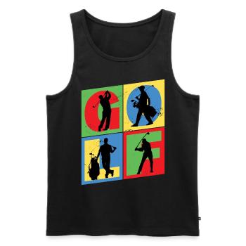 Golf Golfen Golfspieler Sport Hobby Club Vintage - Männer Premium Bio Tank Top - Schwarz - Vorne - AI Model Male 178 light (178cm)